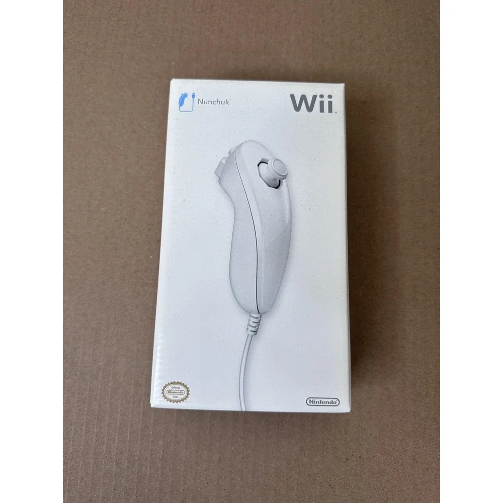 Nintendo Wii Nunchuk Controller White Wired Attachment RVL-A-FW1 New